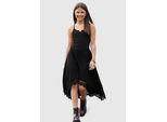 Jerseykleid KIDSWORLD "- Spaghettikleide aus Viskose", Mädchen, Gr. 140/146, N-Gr, schwarz, Jersey, Obermaterial: 95% Viskose, 5% Elasthan. Spitze: 100% Baumwolle, unifarben, ausgestellt knieumspielend, Rundhals, Kleider Jerseykleid, luftiges Jerseykleid, knieumspielende Länge