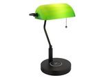 OTTO HOME Tischleuchte "Eevva", schwarz (schwarz,grün), 1, H: 36cm, 1 Stk., Leuchten, Wireless Ladefunktion, Bankerlampe, Zugschalter-Kette, Tischleuchte