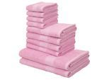 Handtuch Set OTTO HOME "Melli, 2 Duschtücher 70x140, 4 Handtücher 50x100, 4 Gästetücher 30x50", rosa, Walkfrottee, Walkfrottee, Obermaterial: 100% Baumwolle, Handtuch-Sets, Handtuch Set, Handtuchset in dezenten Farben mit Bordüre, 100% Baumwoll-Handtücher