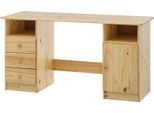Schreibtisch MÖBILIA "Chur", beige (natur, natur, natur), B:144cm H:73cm T:54cm, Tische, Schreibtisch, Gefertigt aus massivem Kiefernholz, Home office