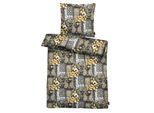 Bettwäsche APELT "Isabella Gots", grau (grau, gelb), B/L: 135cm, 1 Stk., 1 Stk., Satin (Bio-Baumwolle), B/L: 80cm x 80cm, 2 Stk., Satin (Bio-Baumwolle), Obermaterial: 100% Baumwolle, Bettwäsche, Bettwäsche, Paysleymuster