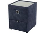 Nachtkonsole JOCKENHÖFER GRUPPE "Lancy", blau (dunkelblau 411, 02), B:42,5cm H:53cm T:45cm, Glas, Holzwerkstoff, Sideboards, Nachtkonsole, mit LED-Beleuchtung