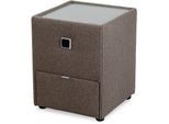 Nachtkonsole JOCKENHÖFER GRUPPE "Lancy", braun (braun 474, 08), B:42,5cm H:53cm T:45cm, Glas, Holzwerkstoff, Sideboards, Nachtkonsole, mit LED-Beleuchtung