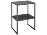 Beistelltisch, Dunkelgrau, Metall, Holzwerkstoff, rechteckig, U-Form, 33x60x43 cm, Wohnzimmer, Wohnzimmertische, Beistelltische, Beistelltische Metall