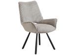 Carryhome Stuhl, Schwarz, Hellgrau, Metall, Textil, rund, 58x91x64 cm, Stoffauswahl, Esszimmer, Stühle, Esszimmerstühle, Vierfußstühle