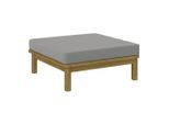 Ambia Garden Loungehocker, Akazie, Greige, Holz, Akazie, Schichtholz, teilmassiv, Füllung: Polyester, quadratisch, 80x31x76 cm, Loungemöbel, Lounge-Hocker