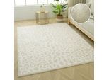 Teppich OTTO HOME "Leo, mit trendigem Leopardenmuster, waschbar", beige, creme, B:80cm H:12mm L:150cm, Kunstfaser, Polyester, Teppiche, Teppich, kuschelig & weich, modern, Animal Print, Wohnzimmer, Schlafzimmer
