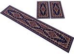 Bettumrandung OTTO HOME "Oriental, Made in Belgium" Gr. 14, blau (dunkelblau), H:7mm, Obermaterial: 100% Polypropylen, Bettumrandungen, Läufer-Set, Kurzflor, Orient-Optik, mit Bordüre, pflegeleicht, elegant
