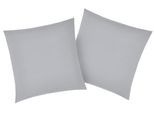 Kissenbezüge OTTO HOME "Luisa", grau (hellgrau), B:50cm L:50cm, Renforcé, Renforcé, Kissenbezüge, aus 100% Baumwolle, mit Reißverschluss, atmungsaktiv, uni