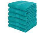 Gästehandtücher OTTO HOME "Juna, als Set und Serie erhältlich, 6 Gästetücher, 30x50cm", blau (petrol), B:30cm L:50cm, Walkfrottee, Obermaterial: 100% Baumwolle, Handtücher, 100% Baumwolle, mit Bordüre, Uni-Farben, weich