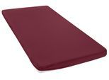 Spannbettlaken OTTO HOME "Topper Basic, in Gr. 90x200, 140x200 oder 180x200 cm", bordeaux, B:160cm L:200cm, Baumwoll-Jersey, Obermaterial: 100% Baumwolle, Bettlaken, Spannbettlaken, Baumwolle, Matratzen bis 8 cm Höhe, Bettlaken, Spannbetttuch, Laken