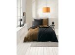 Wendebettwäsche ESPRIT "Scatter", orange (schwarz, orange, schwarz), B/L: 200cm x 200cm, 1 Stk., 2 Stk., Mako-Satin, B/L: 80cm x 80cm & 80cm x 80cm, 2 Stk., Mako-Satin, Obermaterial: 100% Baumwolle, Bettwäsche, Wendebettwäsche, mit effektvollem Rundum-Keder