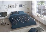 Wendebettwäsche GOOD MORNING "Feathers in Gr. 135x200, 155x220 oder 200x200 cm", blau (blau, multi, dunkelblau), B/L: 200cm x 200cm, 1 Stk., 1 Stk., Renforcé, B/L: 80cm x 80cm & 80cm x 80cm, 3 Stk., Renforcé, Obermaterial: 100% Baumwolle, Bettwäsche, Wendebettwäsche, Baumwolle, 135x200, 2 Teilig, Reißverschluss, Wendeoptik, Bordeaux