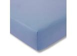 Bettlaken ESTELLA "Zwirnjersey", blau (hellblau), B:150cm L:200cm, Jersey-Elasthan, Obermaterial: 97% Baumwolle, 3% Elasthan, Bettlaken, Bettlaken, langlebig, temperaturausgleichend, Bettlaken, Spannbetttuch