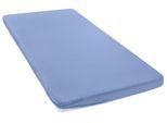 Spannbettlaken OTTO HOME "Topper Basic, in Gr. 90x200, 140x200 oder 180x200 cm", hellblau, B:200cm L:200cm, Baumwoll-Jersey, Obermaterial: 100% Baumwolle, Bettlaken, Spannbettlaken, Baumwolle, Matratzen bis 8 cm Höhe, Bettlaken, Spannbetttuch, Laken