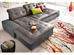 Ecksofa SIT & MORE "Palomino L-Form", grau (fango, delfin), B:284cm H:84cm T:109cm, Kunstleder SOFTLUX/Struktur (100% Polyester);Kunstleder SOFTLUX/Feinstruktur (100% Polyester);Kunstleder SOFTLUX/ NaturLEDER (echtes Rindsleder), Sofas, Ecksofa, wahlweise XL oder XXL und mit Bettfunktion