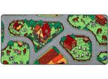 Kinderteppich "Spielteppich BAUERNHOF, Made in Belgium", grau (grau, grün), B:140cm H:5mm L:200cm, Polyamid, PRIMAFLOR-IDEEN IN TEXTIL, Teppiche, Kinderteppich, Straßen-Teppich, Kinderzimmer
