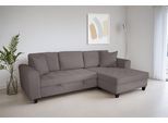 Ecksofa TRENDS BY HG "Moritz L-Form, B: 265 cm", b801 zoom 21 ash, B:265cm H:86cm T:150cm, 92% Polyester;8% Nylon, Sofas, Ecksofa, mit Bettfunktion, Bettkasten & Zierkissen