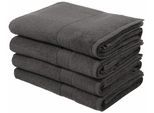 Duschtücher OTTO HOME "Juna, als Set und Serie erhältlich, 4 Duschtücher, 70x140cm", grau (anthrazit), B:70cm L:140cm, Walkfrottee, Obermaterial: 100% Baumwolle, Handtücher, Handtuch Set, 100% Baumwolle, mit Bordüre, Uni-Farben, weich