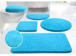 Badematte OTTO HOME "Merida, Badvorleger, Badezimmer Teppich" Gr. 9, blau, H:32mm, Kunstfaser, Badematten, Badematte, Badteppich, Uni Farben, rechteckig, rund & als 2-tlg. Set erhältlich