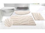 Badematte OTTO HOME "Epense, Badvorleger, Badezimmer Teppich, Duschmatte mit Blattstruktur" Gr. 5, beige (natur), H:10mm, Polyester, Badematten, Badematte, Badteppich, Uni, Blätter, Hoch-Tief, verschiedene Farben und Größen