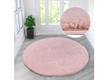 Teppich OTTO HOME "Shaggy 30" Gr. 10, rosa, H:30mm Ø:190cm, Kunstfaser, Teppiche, Teppich, Teppich in Uni-Farben, besonders weich und kuschelig, Wohnzimmer