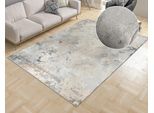 Teppich OTTO HOME "Hamar" Gr. 1, grau (hellgrau), B:60cm H:8mm L:90cm, Kunstfaser, Teppiche, Teppich, weiche Haptik, Marmor-Optik, modernes Design, Wohnzimmer