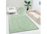 Teppich OTTO HOME "Desner, Hochflor Teppiche" Gr. 1, grün, B:60cm H:35mm L:90cm, Kunstfaser, Teppiche, Teppich, Mikrofaser, weich, flauschig, Wohnzimmer, Schlafzimmer, Kinderzimmer