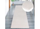 Läufer OTTO HOME "Ariano, dezenter Glanz mit Hoch-Tief-Struktur" Gr. 11, beige (cream), B:67cm H:12mm L:230cm, Kunstfaser, Teppiche, Läufer, Vintage Design, Schrumpf Carving-Effekt, Wohnzimmer, Flur