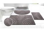 Badematte OTTO HOME "Regona Scandi, Badvorleger, Badezimmer Teppich, Duschvorleger" Gr. 3, grau (anthrazit), H:10mm, Polyester, Badematten, Badematte, Badteppich, Uni Farben, Hoch-Tief-Effekt, modernes Muster, Zen