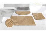 Badematte OTTO HOME "Ognon, Scandi, Boho, modernes Muster" Gr. 2, beige, H:15mm, Polyester, Badematten, Badematte, Badteppich, Uni Farben, Hoch-Tief-Effekt