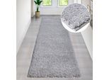 Hochflor-Teppich OTTO HOME "Viva Shaggy, in Standard- und Premium-Qualität, 30 mm oder 45 mm Höhe" Gr. 18, grau (hellgrau), B:80cm H:30mm L:300cm, Kunstfaser, Teppiche, Uni Farben, einfarbig, besonders weich und kuschelig, Kundenliebling
