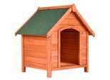 tectake® Hundehütte, aus lasiertem Holz, aufklappbares Spitzdach mit Bitumenoberfläche, 72 x 65 x 83 cm