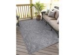 Teppich CARPET CITY "In-& Outdoorteppich Santorini 454, 3D-Effekt, Raute-Optik", grau (anthrazit), B:280cm H:5mm L:380cm, Polypropylen, Teppiche, Teppich, Wetterfest & UV-beständig für Terrasse, Balkon, Küche, Flur