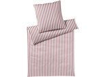 Bettwäsche ELEGANTE "Straight", rot (rouge), B/L: 135cm x 200cm, 1 Stk., 1 Stk., Mako-Jersey, B/L: 80cm x 80cm, 2 Stk., Mako-Jersey, Obermaterial: 100% Baumwolle, Bettwäsche, Bettwäsche, angenehmes Hautgefühl