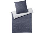 Bettwäsche ELEGANTE "Fleurs", blau (indigo), B/L: 135cm x 200cm, 1 Stk., 1 Stk., Mako-Satin, B/L: 80cm x 80cm, 2 Stk., Mako-Satin, Obermaterial: 100% Baumwolle, Bettwäsche, Bettwäsche, angenehmes Hautgefühl