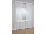 Gardine SEHLBACH "Schal Voile mit Beschwerungstasche" Gr. 1, weiß, B:140cm H:245cm, Polyester, Gardinen, Gardine, mit Gardinenband und verdeckten Schlaufen