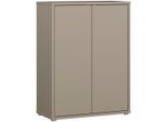 Schuhschrank FORTE "Alice Springs, Schuhschrank, Platz für 15 Paar Schuhe, 2 Türen", taupe, B:74,5cm H:99,1cm T:34,9cm, Holzwerkstoff, Schränke, Schuhschrank, Stauraumschrank, Mehrzweckschrank, grifflose Front, Push to open
