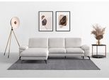 Ecksofa SIT & MORE "Cabana L-Form", silber, B:301cm H:84cm T:195cm, 95% Polyester, 5% Polyamid, Sofas, Ecksofa, Recamiere, wahlweise mit Sitztiefen-, Armlehnen- und Kopfteilfunktion