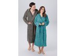 Unisex-Bademantel OTTO HOME "Regona, Hotelbademantel, Morgenmantel, Standardlänge & Überlänge" Gr. 4XL, blau (petrol), L:125cm, Veloursfrottier, Hausmäntel, Unisex-Bademantel, Damen & Herren, mit Taschen, flauschig, weich, Velours, Sauna & Spa