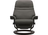 Relaxsessel STRESSLESS "Sunrise", grau (metal grau paloma), B:88cm H:103cm T:78cm, Leder BATICK: BATICK ist ein leicht korrigiertes, durchgefärbtes und genarbtes Möbelleder, bei dem die meisten Unebenheiten und Spuren in der Regel entfernt wurden.;Leder PALOMA: PALOMA ist ein durchgefärbtes Semianilin-Möbelleder mit natürlicher Narbung.;ROHLEDER Stoff Q2 FARON: Ein fester zuverlässiger Bouclé mit