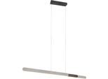 TRIO LEUCHTEN LED Pendelleuchte "HELIOS, ausziehbare Hängelampe mit 3 LED Elementen 5800 Lumen CCT", grau (aluminiumfarben), 1, H: 150cm, 1 Stk., Leuchten, 2700-6500K, Touch Dimmer 4 Stufen, höhenverstellbar up and down Licht, LED Pendelleuchte