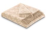 Wohndecke BIEDERLACK "Plaid Primo", beige, B:150cm L:200cm, Baumwolle, Polyacryl, Polyester, Wohndecken, Wohndecke, Kaschmir-Wolle-Mix