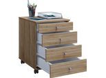 Container VCM "Rollcontainer Bürocontainer Schublade Lona 50 cm", braun (sonoma, eiche (sägerau)), B:42cm T:50cm, Obermaterial: 100% Holz Wood., Schränke, Container