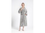 Unisex-Bademantel OTTO HOME "Lillou, ideal für Sauna & Spa, Hotelbademantel, Morgenmantel" Gr. XXXL, grau, L:125cm, Microfaser, Hausmäntel, Unisex-Bademantel, kuschelig weicher Fleece, plüsch, für Damen und Herren, XS-3XL