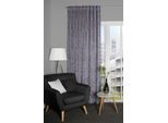 Vorhang HOME WOHNIDEEN "SENARA", grau (flieder), B:135cm H:245cm, Polyester, Polyester, Gardinen, Vorhang, Prägedruck