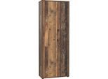 Schuhschrank FORTE "Tempra, Mehrzweckschrank, 2 Türen, Einlegeböden, Höhe 197,5 cm", braun (old wood vintage), B:73,7cm H:197,5cm T:34,8cm, Dekorfolie, FSC-zertifizierter Holzwerkstoff, Schränke, Schuhschrank, Breite 73,7 cm