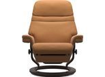Relaxsessel STRESSLESS "Sunrise", new caramel batick, B:88cm H:103cm T:78cm, Leder BATICK: BATICK ist ein leicht korrigiertes, durchgefärbtes und genarbtes Möbelleder, bei dem die meisten Unebenheiten und Spuren in der Regel entfernt wurden.;Leder PALOMA: PALOMA ist ein durchgefärbtes Semianilin-Möbelleder mit natürlicher Narbung.;ROHLEDER Stoff Q2 FARON: Ein fester zuverlässiger Bouclé mit einem