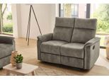 2-Sitzer JOCKENHÖFER GRUPPE "Amrum, B: 130 cm", grau (hellgrau), B:130cm H:100cm T:90cm, Sofas, 2-Sitzer, mit Relax- & Liegefunktion, Taschenfederkern-Polsterung