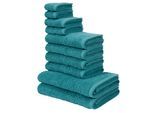 Handtuch Set OTTO HOME "Regona, als 10 tlg Set und Serie, Premium Handtücher, 500 gr/m²", blau (petrol), 10 Stk., Frottier, Frottier, Obermaterial: 100% Baumwolle, Handtuch-Sets, Handtuch Set, Duschtücher, Handtücher, Gästetücher, Seiftücher, 5 Jahre Garantie